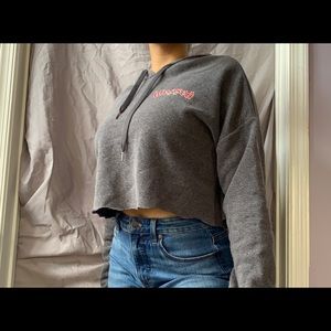Grey cropped hoodie